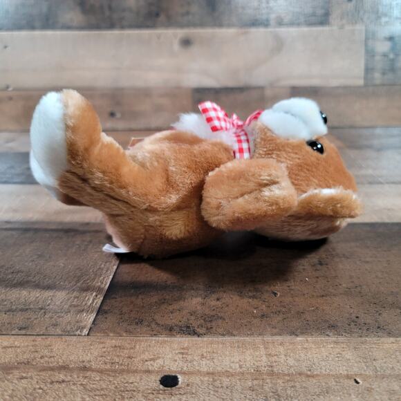 Vintage K.B. Bros. Brown Plush Bear with Red Bow - Picture 2 of 4